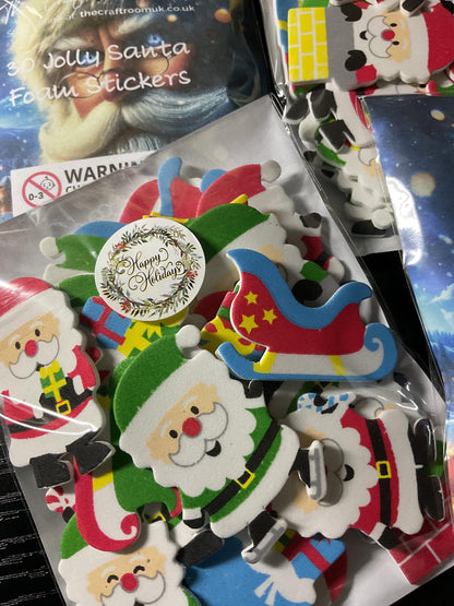 Jolly Santa Christmas Foam Stickers