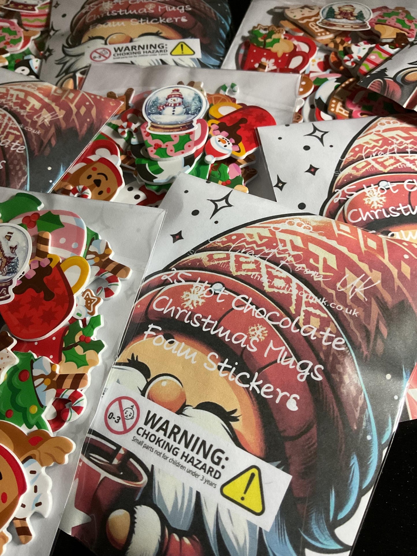 Hot Chocolate Christmas Mugs Foam Stickers