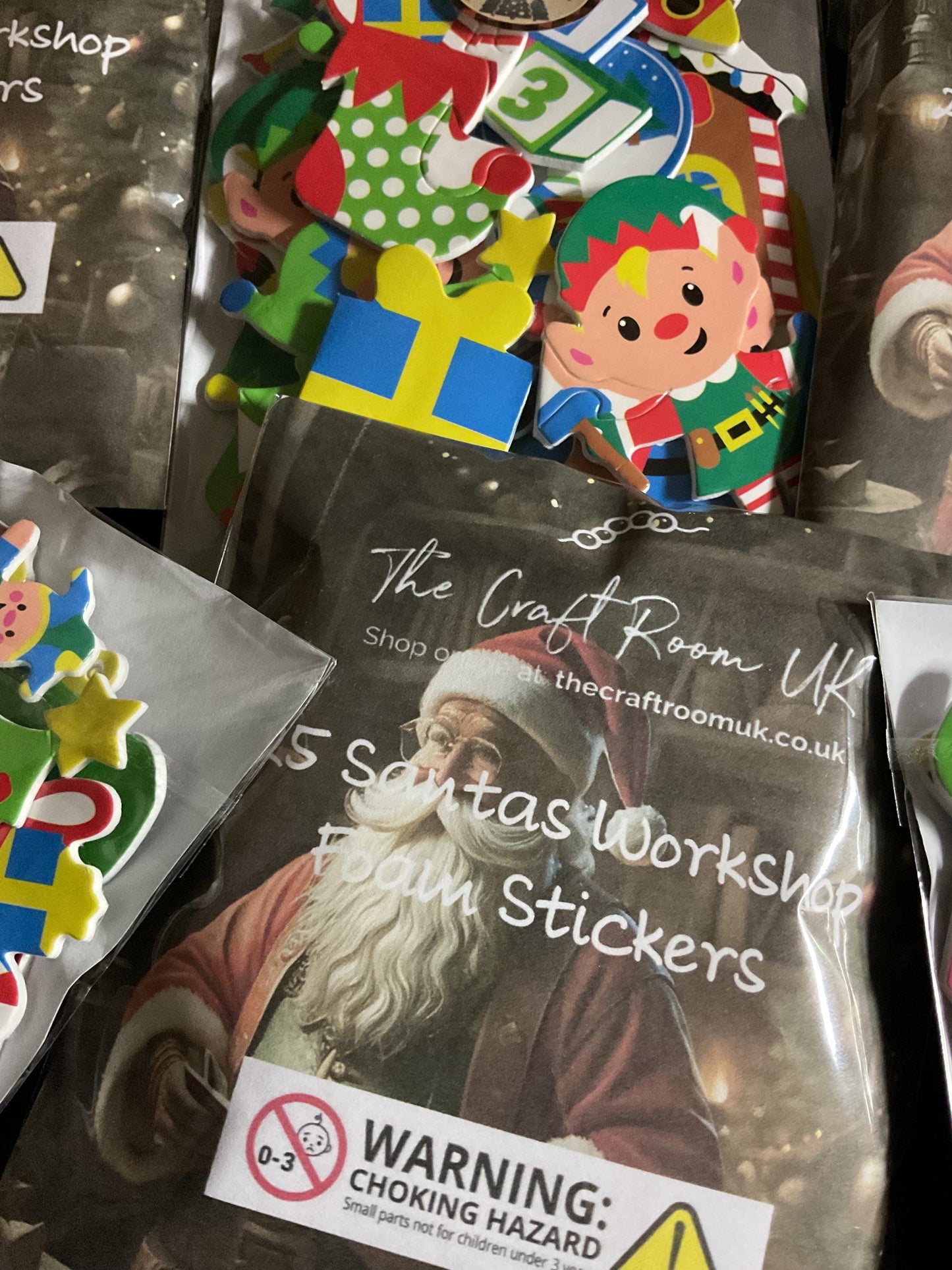 Santas Workshop Christmas Foam Stickers